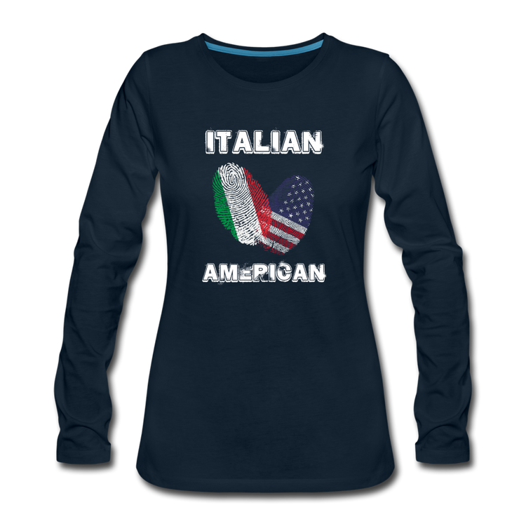 Italian American Women's Longsleeve - deep navy