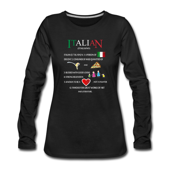 Italian (Italiano) noun Women's Longsleeve - black