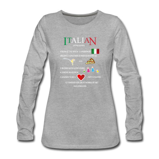 Italian (Italiano) noun Women's Longsleeve - heather gray