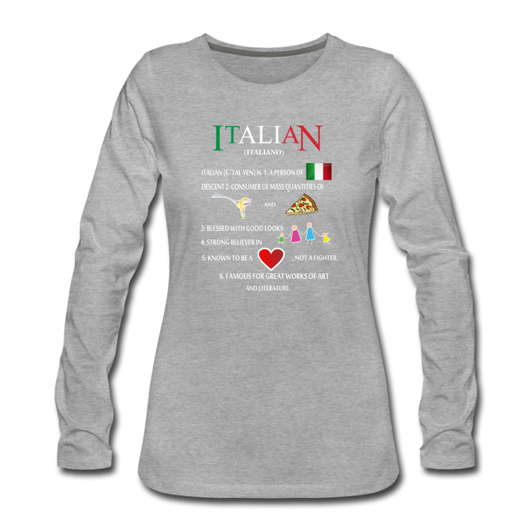 Italian (Italiano) noun Women's Longsleeve - heather gray