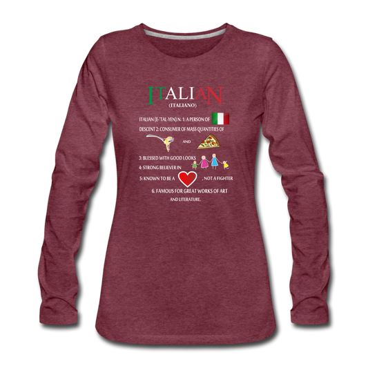 Italian (Italiano) noun Women's Longsleeve - heather burgundy