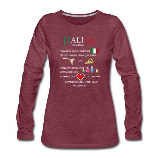 Italian (Italiano) noun Women's Longsleeve - heather burgundy