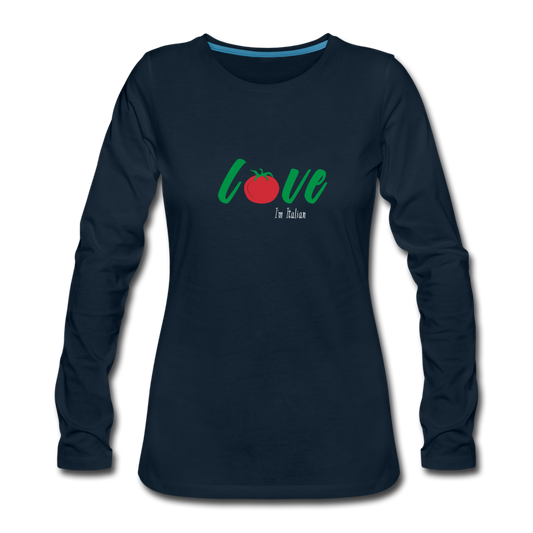 Love I'm Italian Women's Longsleeve - deep navy