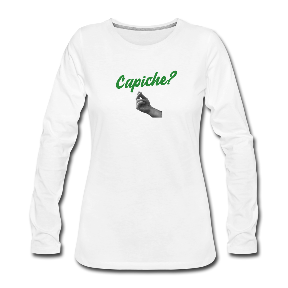 Capiche? Women's Longsleeve - white
