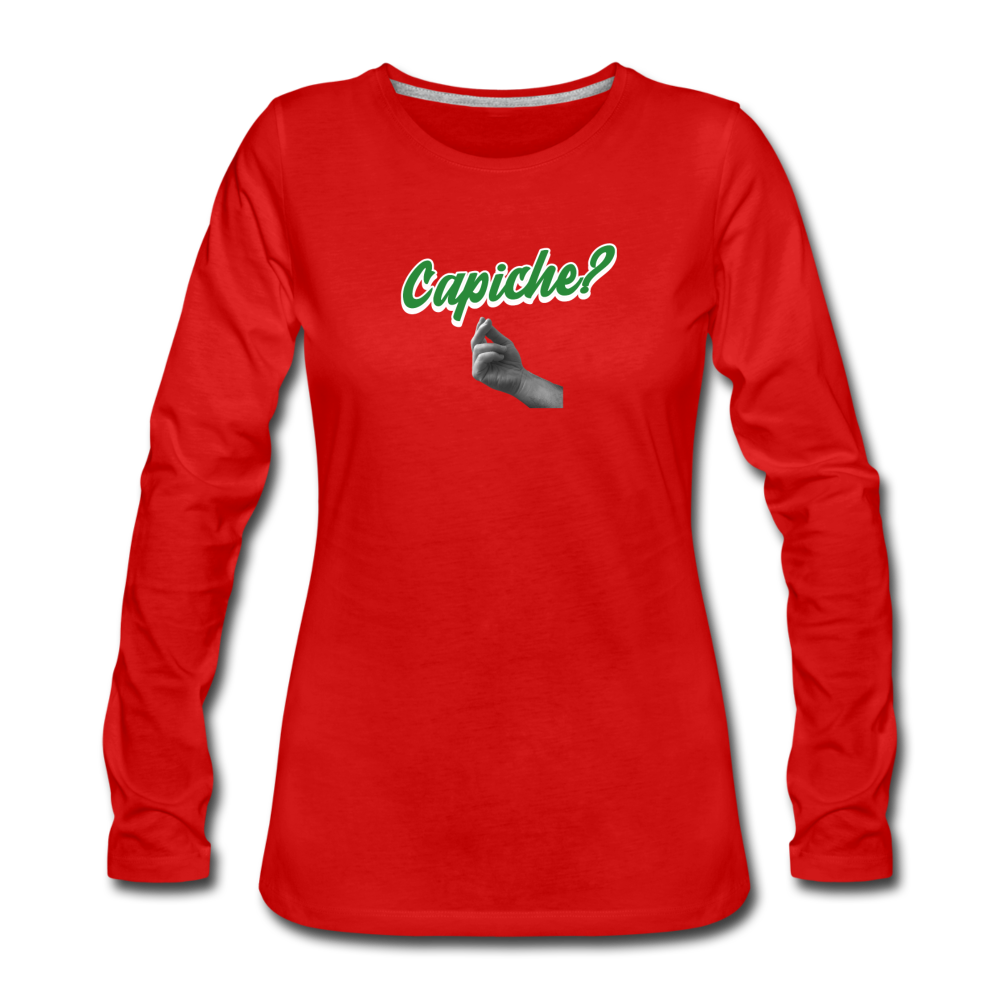 Capiche? Women's Longsleeve - red