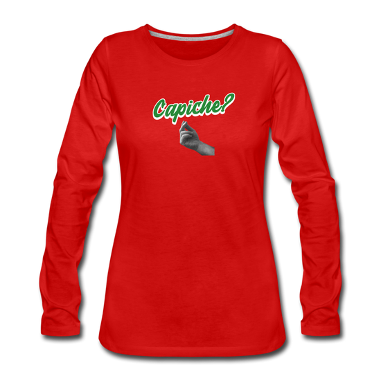 Capiche? Women's Longsleeve - red