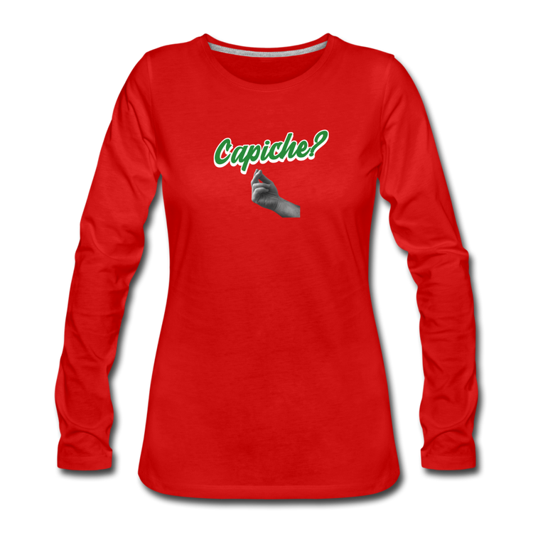 Capiche? Women's Longsleeve - red