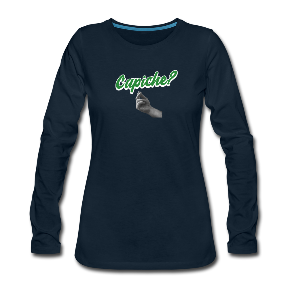 Capiche? Women's Longsleeve - deep navy
