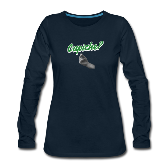 Capiche? Women's Longsleeve - deep navy