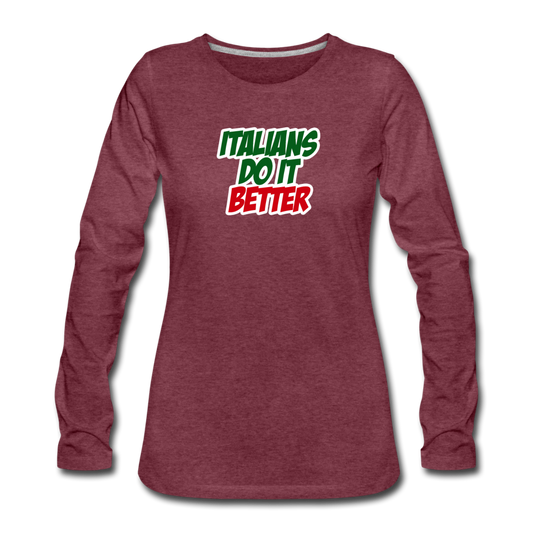 Italians do it better 2 Women's Longsleeve - heather burgundy