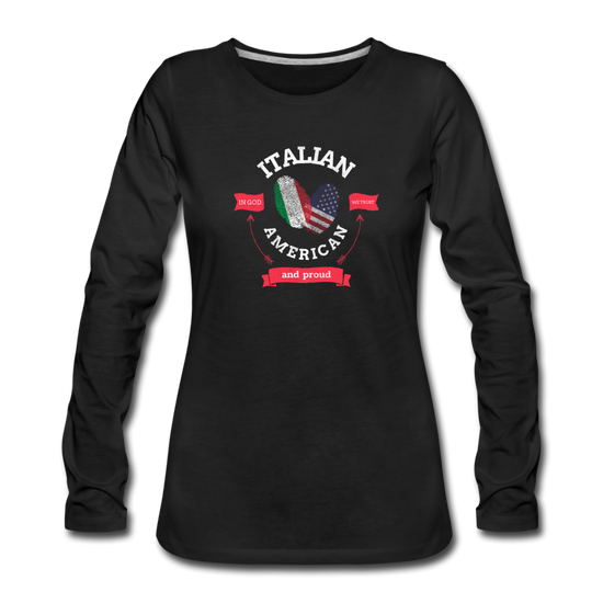 Italian - American and proud Women's Longsleeve - black