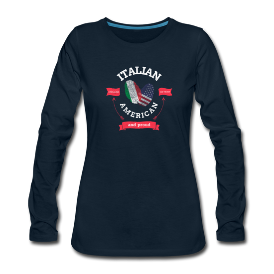 Italian - American and proud Women's Longsleeve - deep navy