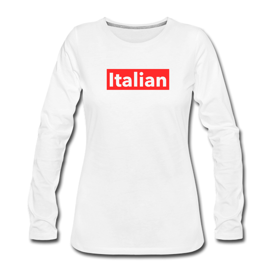 Italian red Women's Longsleeve - white