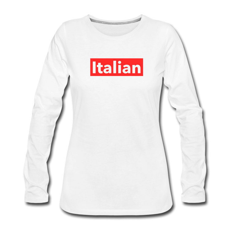 Italian red Women's Longsleeve - white