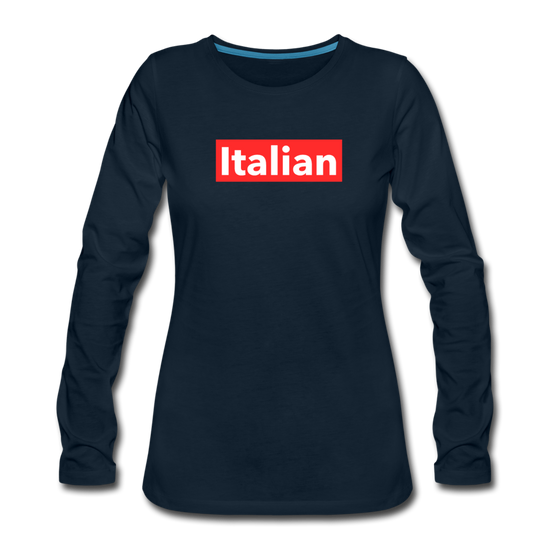 Italian red Women's Longsleeve - deep navy