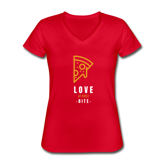 Love at first bite Women's V-neck T-shirt - red