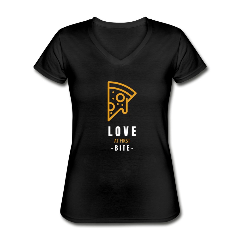 Love at first bite Women's V-neck T-shirt - black