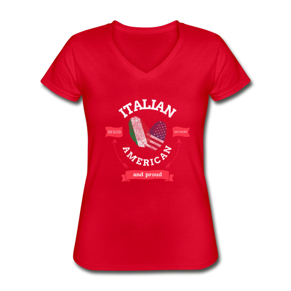 Italian - American and proud Women's V-neck T-shirt - black