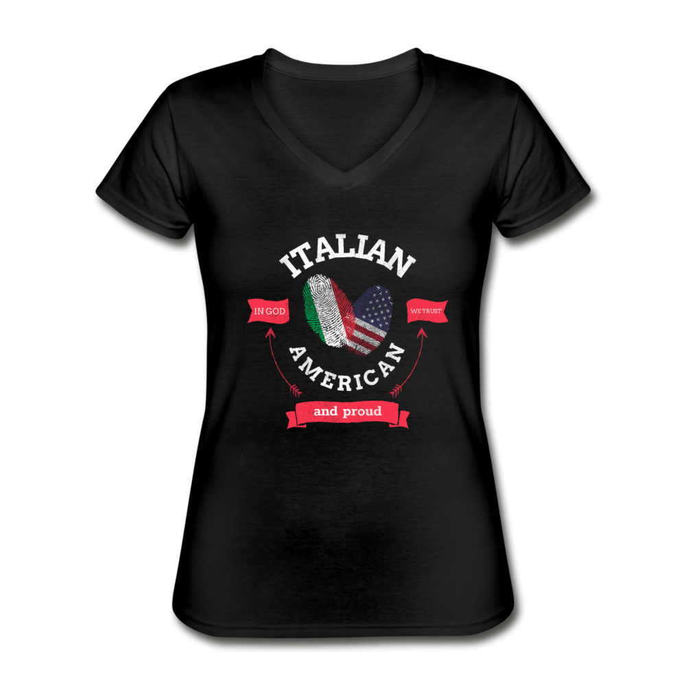 Italian - American and proud Women's V-neck T-shirt - black