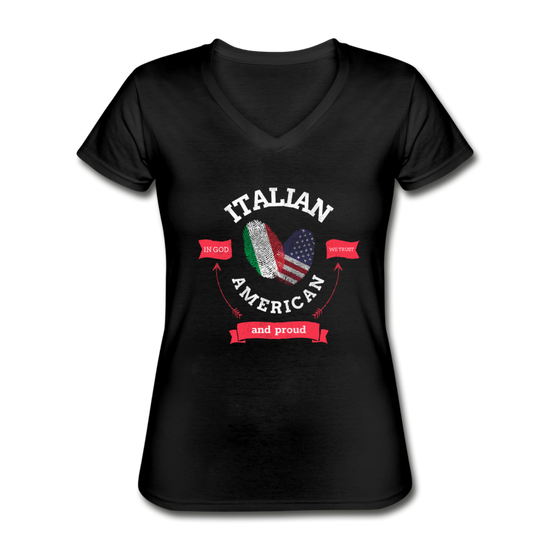 Italian - American and proud Women's V-neck T-shirt - black