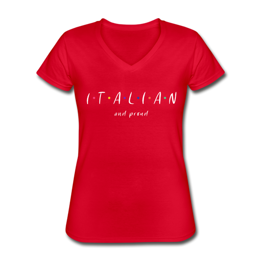 Italian and proud Women's V-neck T-shirt - red