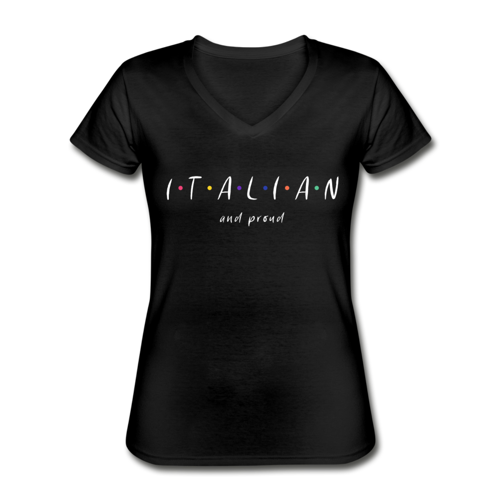 Italian and proud Women's V-neck T-shirt - black