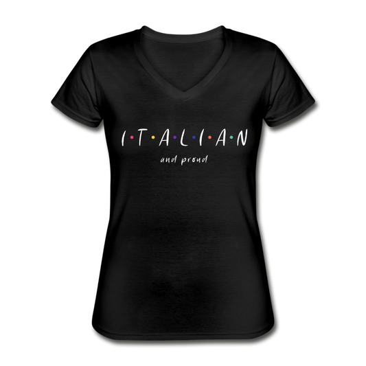 Italian and proud Women's V-neck T-shirt - black