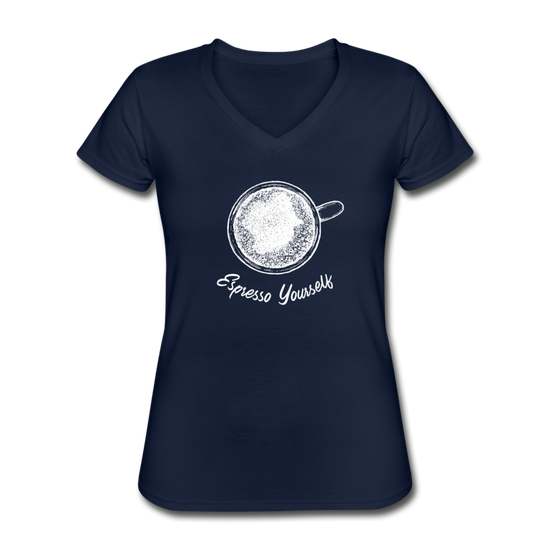 Esspresso yourself Women's V-neck T-shirt - navy