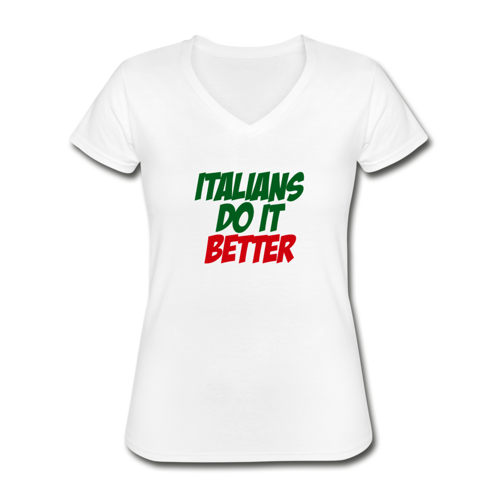 Italians do it better 2 Women's V-neck T-shirt - white