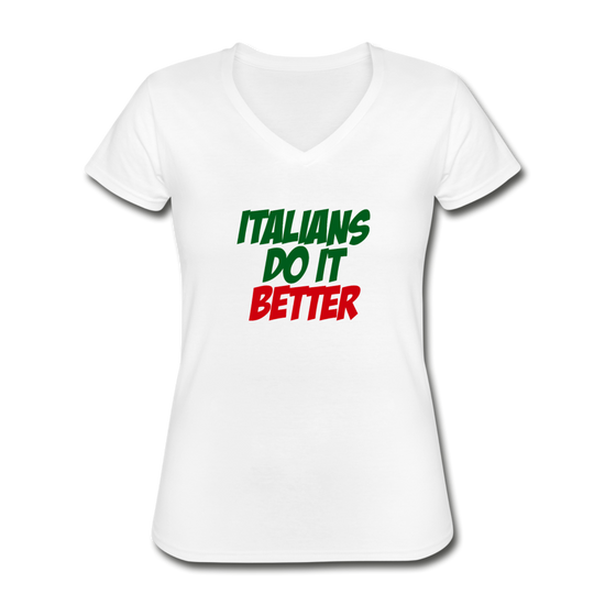 Italians do it better 2 Women's V-neck T-shirt - white