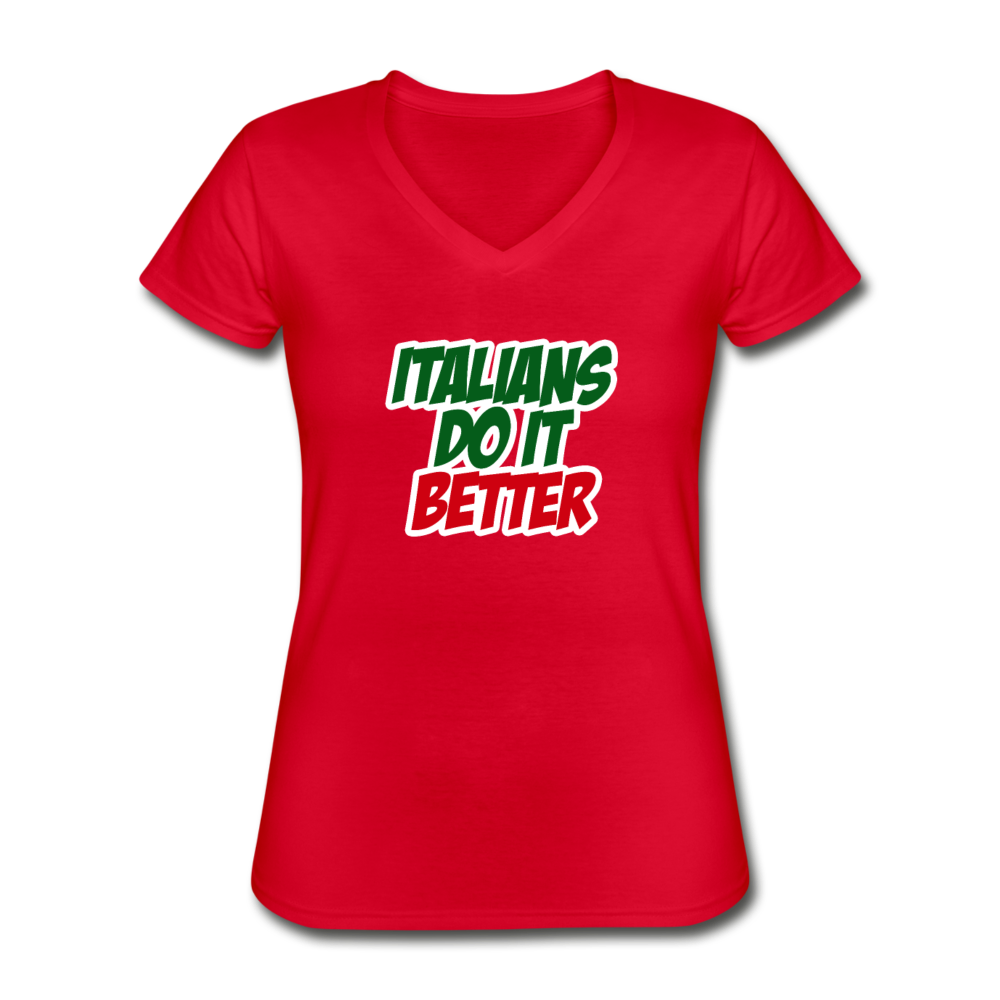 Italians do it better 2 Women's V-neck T-shirt - red