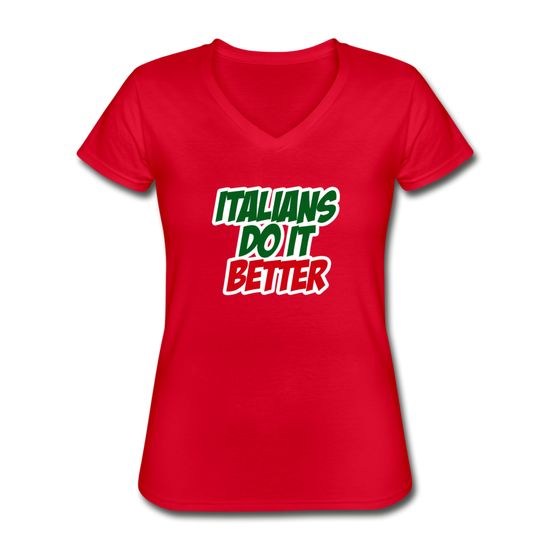 Italians do it better 2 Women's V-neck T-shirt - red