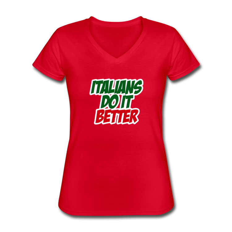 Italians do it better 2 Women's V-neck T-shirt - red