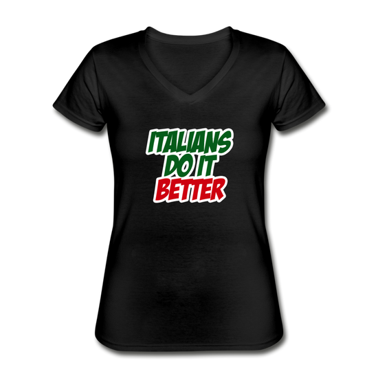 Italians do it better 2 Women's V-neck T-shirt - black