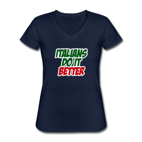 Italians do it better 2 Women's V-neck T-shirt - navy