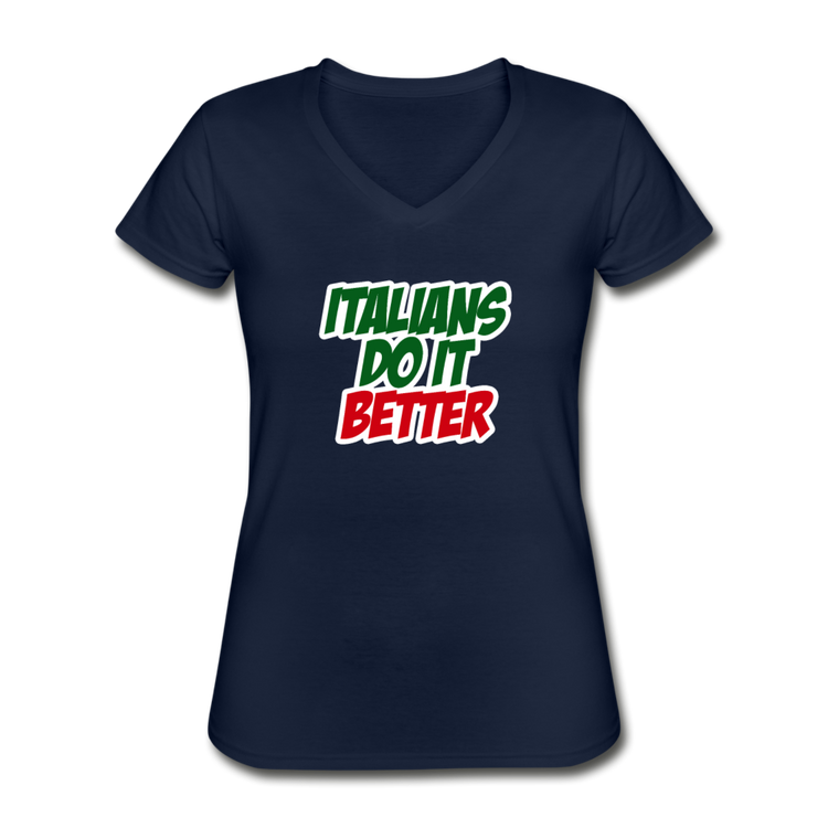 Italians do it better 2 Women's V-neck T-shirt - navy