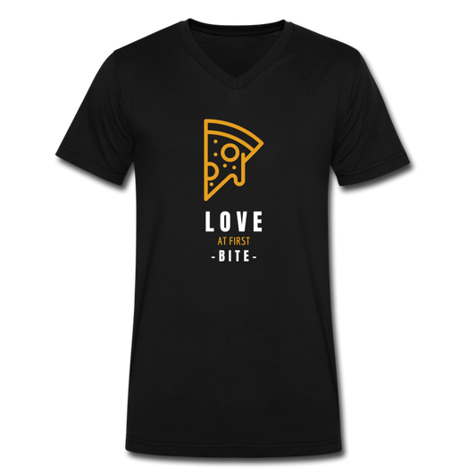 Love at first bite Unisex V-neck T-shirt - black