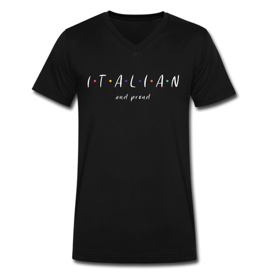 Italian and proud Unisex V-neck T-shirt - black