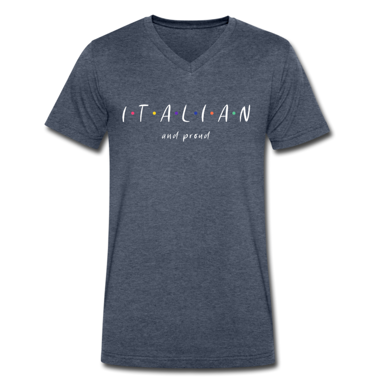 Italian and proud Unisex V-neck T-shirt - heather navy