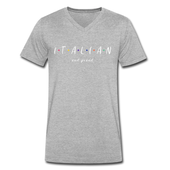 Italian and proud Unisex V-neck T-shirt - heather gray