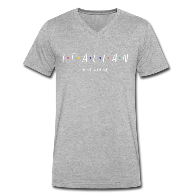 Italian and proud Unisex V-neck T-shirt - heather gray