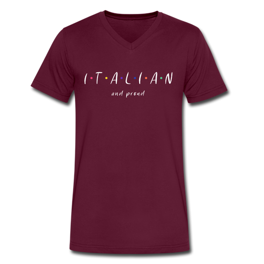 Italian and proud Unisex V-neck T-shirt - maroon