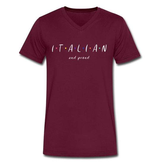 Italian and proud Unisex V-neck T-shirt - maroon