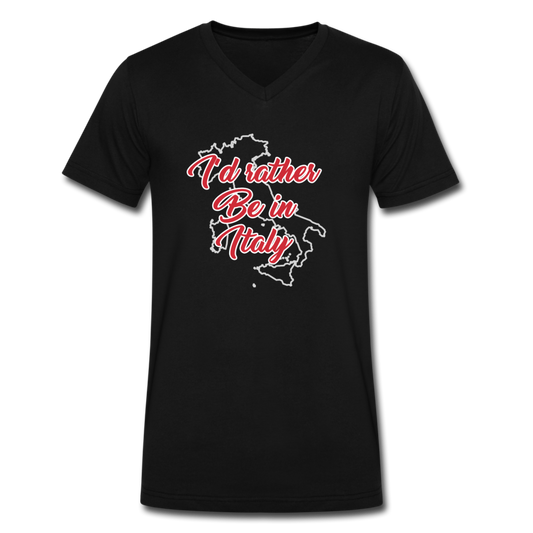 I'd rather be in Italy Unisex V-neck T-shirt - black