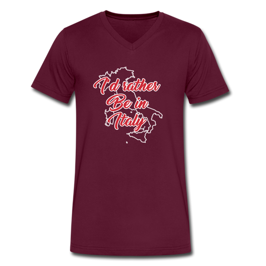 I'd rather be in Italy Unisex V-neck T-shirt - maroon