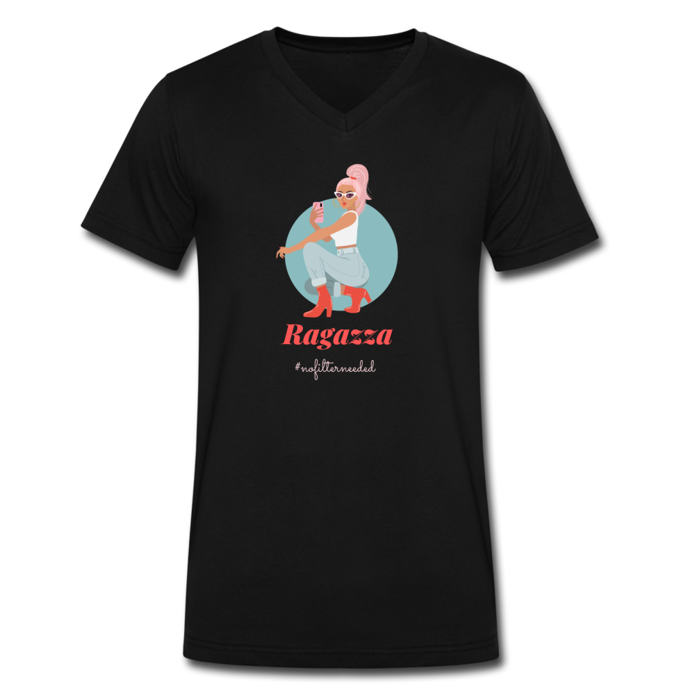 Ragazza, nofilterneeded Unisex V-neck T-shirt - black