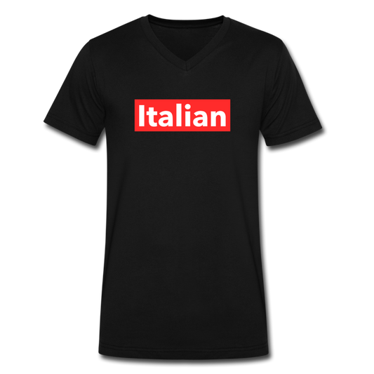 Italian red Unisex V-neck T-shirt - black