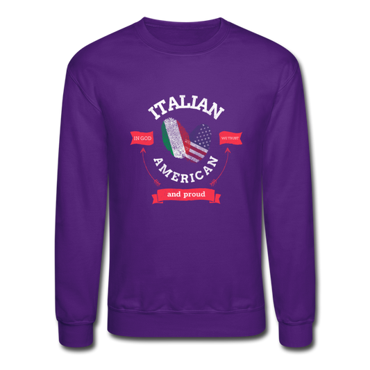 Italian - American and proud Crewneck Sweatshirt - purple