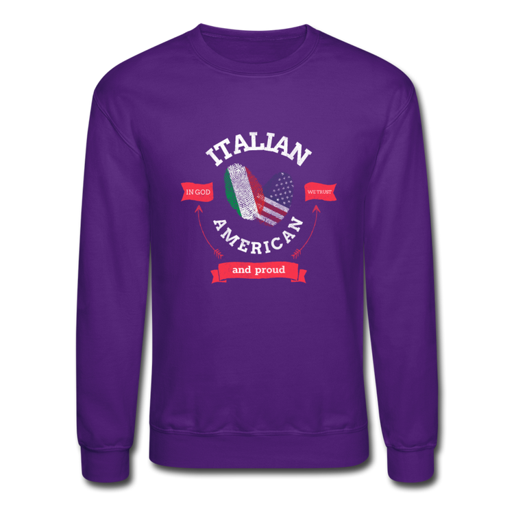 Italian - American and proud Crewneck Sweatshirt - purple