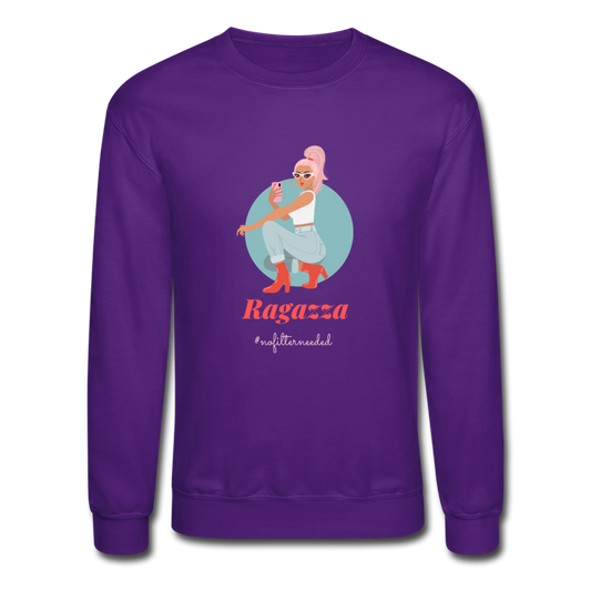 Ragazza, nofilterneeded Crewneck Sweatshirt - purple